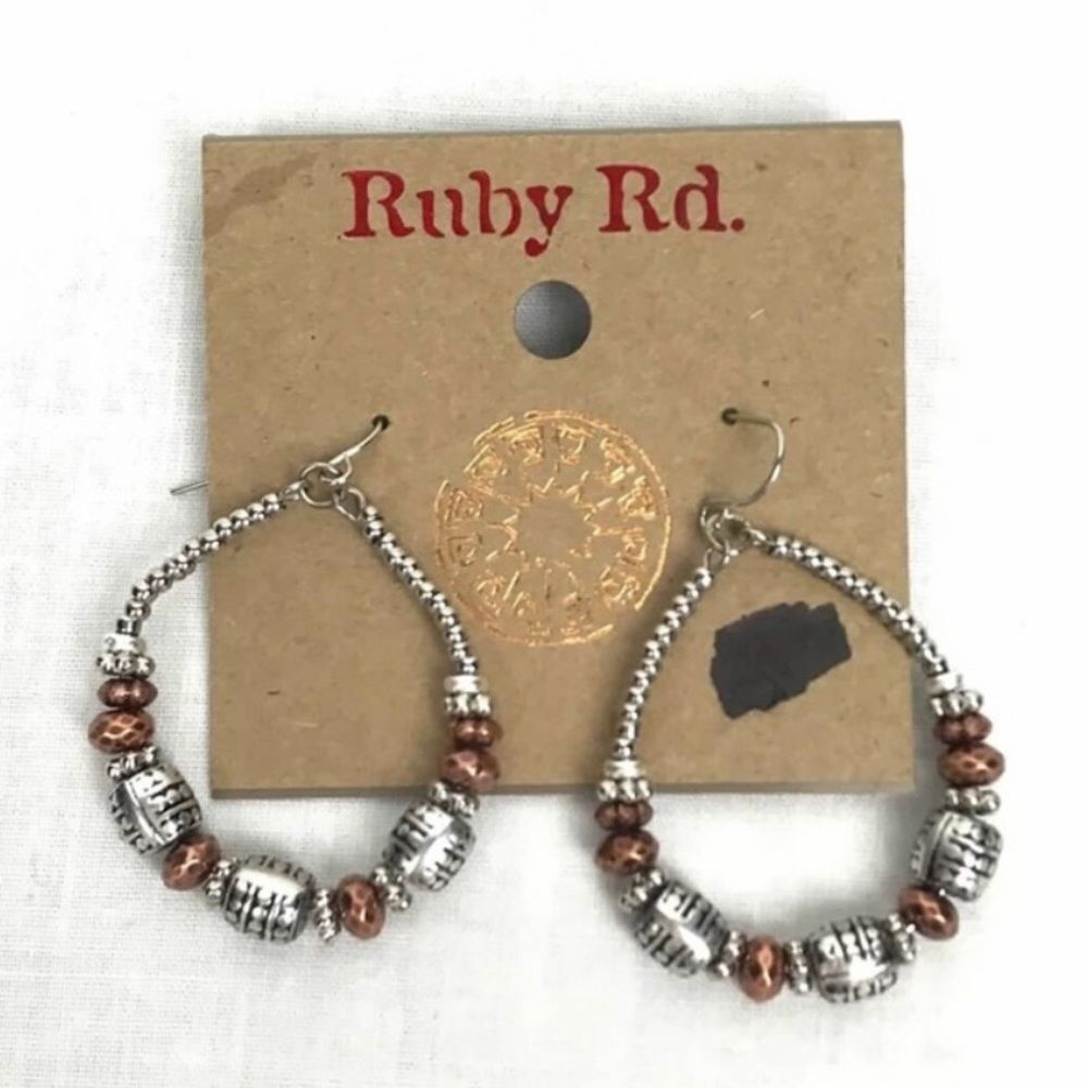 Drop Hoop Beaded Earrings - Ruby Road